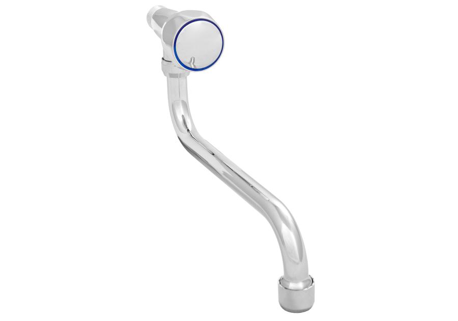 Zdjęcie: Kran czerpalny ścienny z wylewką typu S o długości 200 mm, pokrętło Modena INVENA