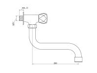 Zdjęcie: Kran czerpalny ścienny z wylewką typu S o długości 200 mm, pokrętło Modena INVENA