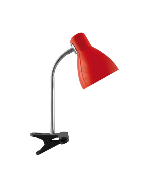 Zdjęcie: Lampka biurkowa Kati E27 Red Clip kolor czerwony max 15 W STRUHM