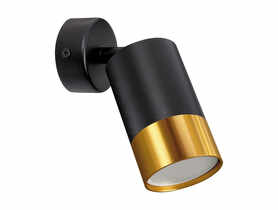 Oprawa ścienno-sufitowa Puzon SPT GU10 kolor czarny/złoty max 35 W STRUHM