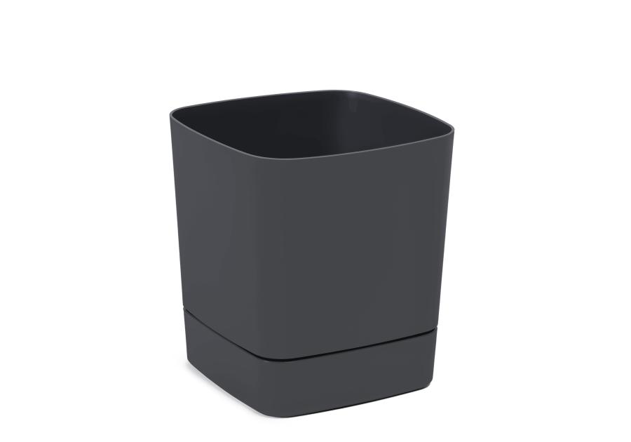 Zdjęcie: Donica z podstawką Clima 30x30 cm antracytowa LAMELA PLASTIC