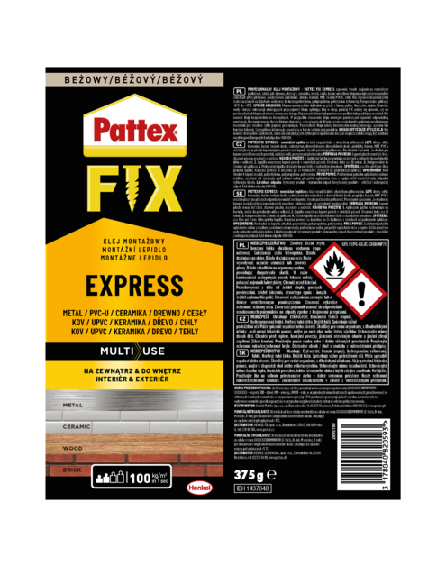Zdjęcie: Klej montażowy Fix Express 375 g PATTEX