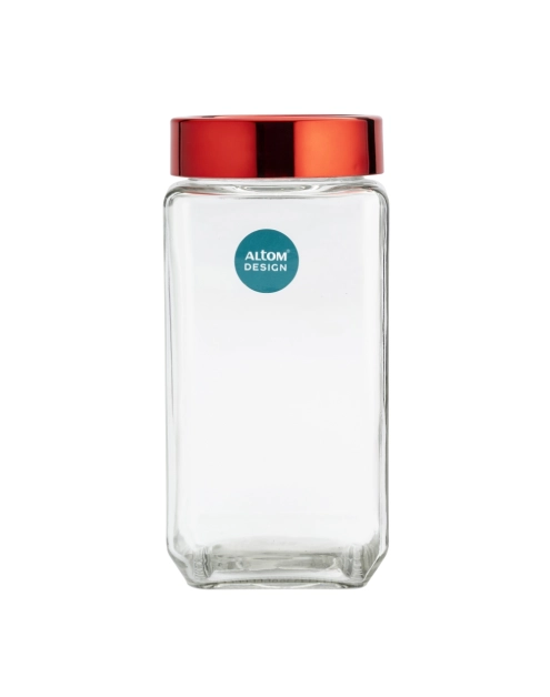Zdjęcie: Pojemnik kwadratowy z czerwoną pokrywką 1000 ml ALTOM DESIGN