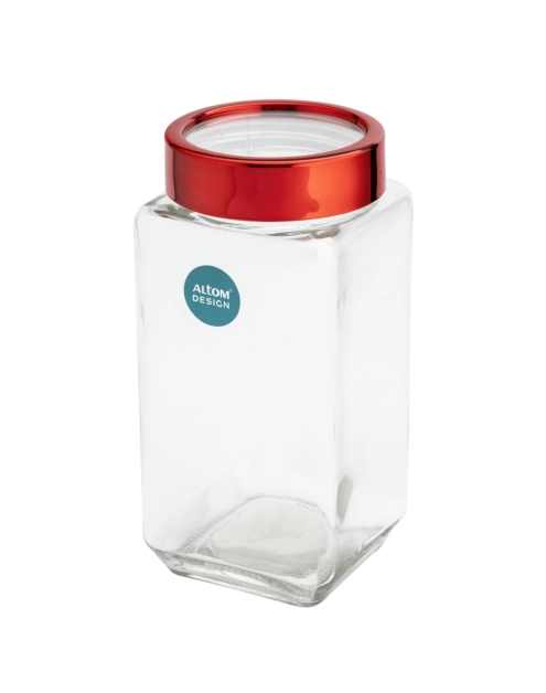 Zdjęcie: Pojemnik kwadratowy z czerwoną pokrywką 1000 ml ALTOM DESIGN