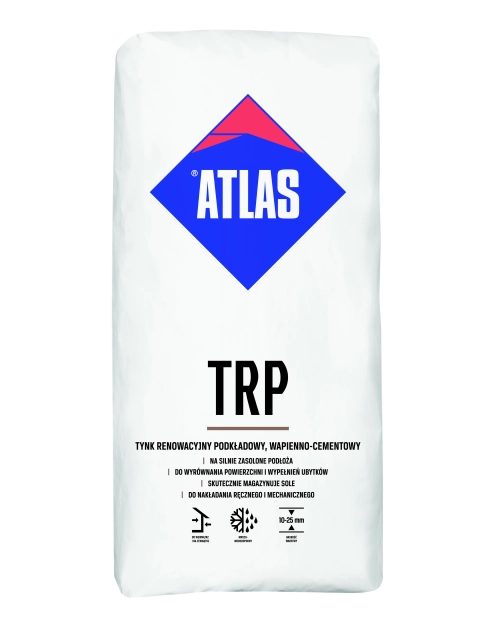 Zdjęcie: Tynk renowacyjny TRP podkładowy 25 kg ATLAS