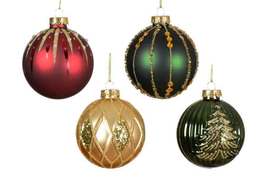Zdjęcie: Bombki szklane 8 cm - 4 wzory KAEMINGK