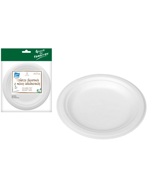 Zdjęcie: Talerze deserowe NJB 18 cm z masy celulozowej 6 sztuk Green for Tomorrow SIMPLE SOLUTIONS