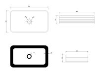 Zdjęcie: Umywalka nablatowa Akte Trend 66 cm prostokątna INVENA