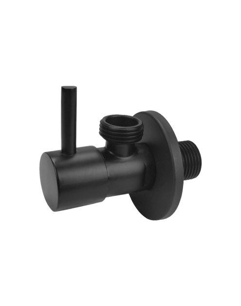 Zdjęcie: Zawór kątowy z głowicą ceramiczną 1/2x1/2 czarny mat TYCNER