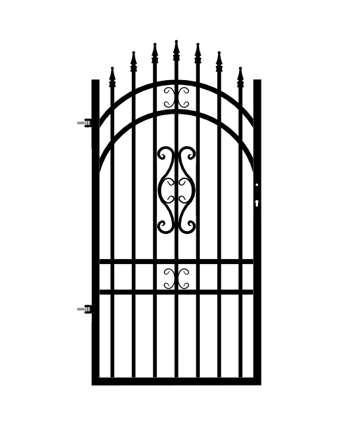 Zdjęcie: Furtka Milena 0,90 m, 1,55-1,75 m, stal ocynk+RAL9005 lewa z elektrozaczepem POLBRAM