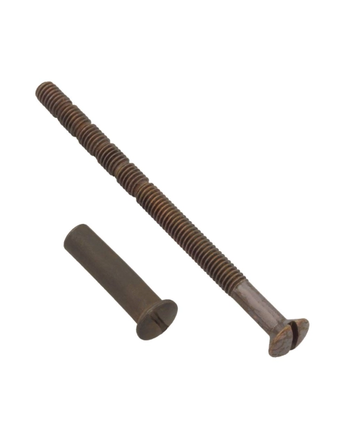 Zdjęcie: Śruba i nakrętka do klamki M4x60 mm łamana patyna, 2 sztuki METRO