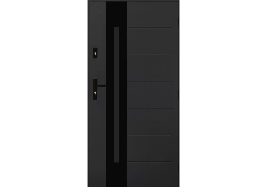 Zdjęcie: Drzwi zewnętrzne solaris antracyt 90p komplet PANTOR