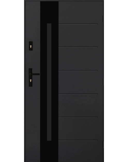 Zdjęcie: Drzwi zewnętrzne solaris antracyt 90p komplet PANTOR