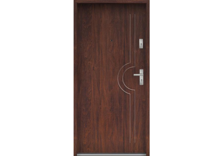 Zdjęcie: Drzwi wejściowe do mieszkań Bastion N-03 Kasztan 90 cm lewe ODO KR CENTER