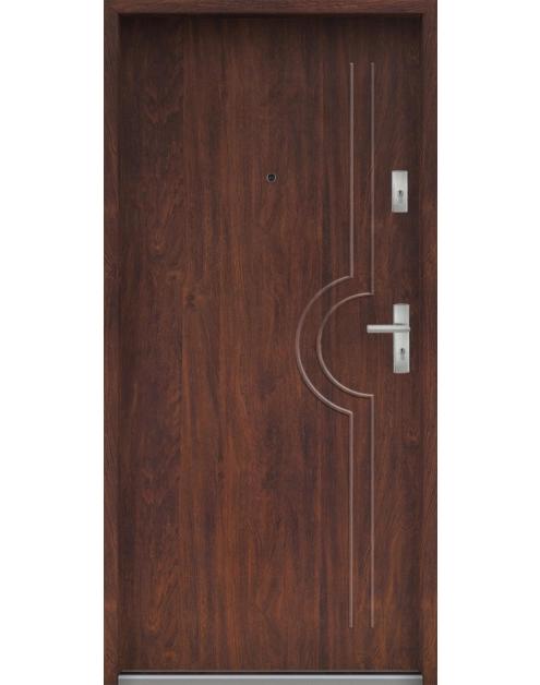 Zdjęcie: Drzwi wejściowe do mieszkań Bastion N-03 Kasztan 90 cm lewe ODO KR CENTER