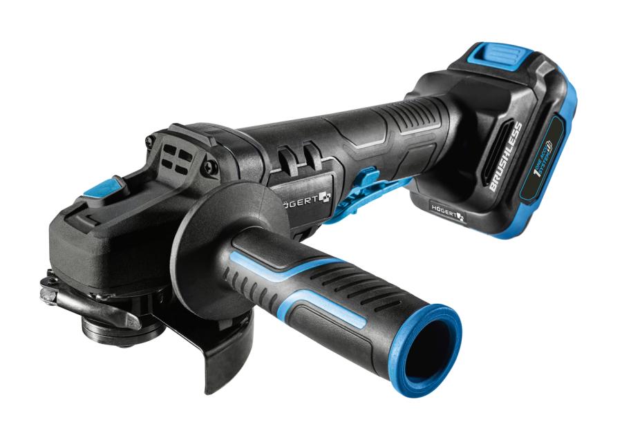 Zdjęcie: Szlifierka kątowa bezszczotkowa 125 mm z włącznikiem łopatkowym 18 V HOGERT TECHNIK