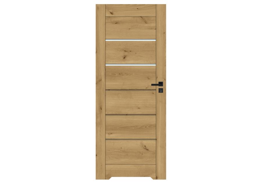 Zdjęcie: Drzwi wewnętrzne Chicago dąb górski 90 cm lewe pełne z podcieciem slim WINDOOR
