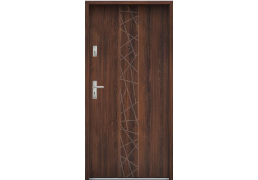 Zdjęcie: Drzwi wejściowe do mieszkań Bastion N-53 Orzech 90 cm prawe ODP KR CENTER