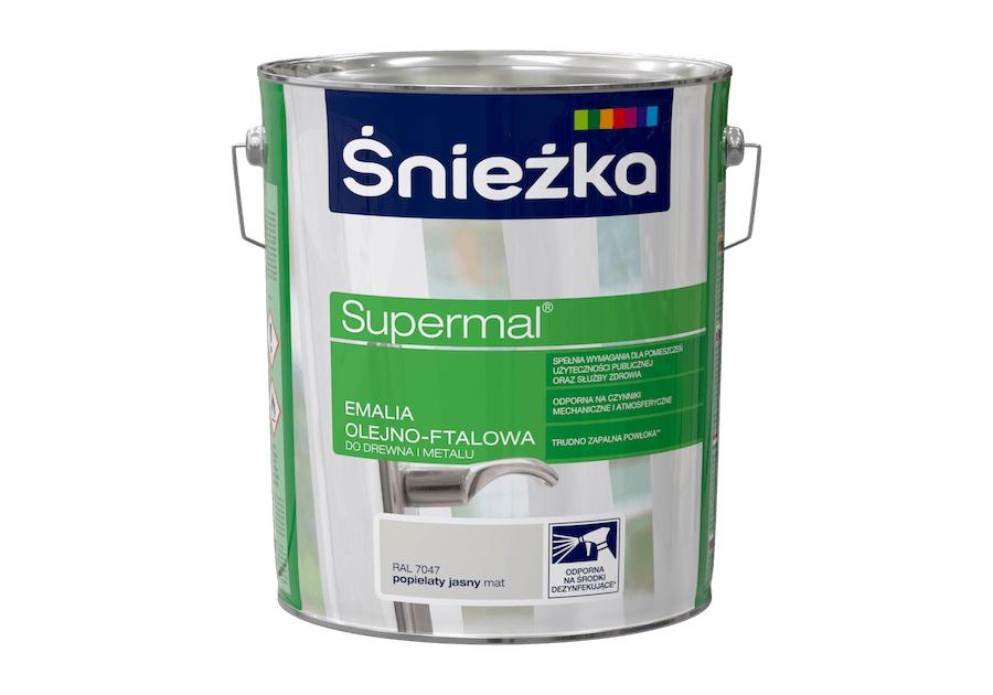 Zdjęcie: Emalia Supermal matowy popiel jasny R7047 10L ŚNIEŻKA