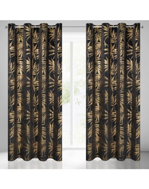 Zdjęcie: Zasłona gotowa Elena 140 x 250 cm czarny EUROFIRANY