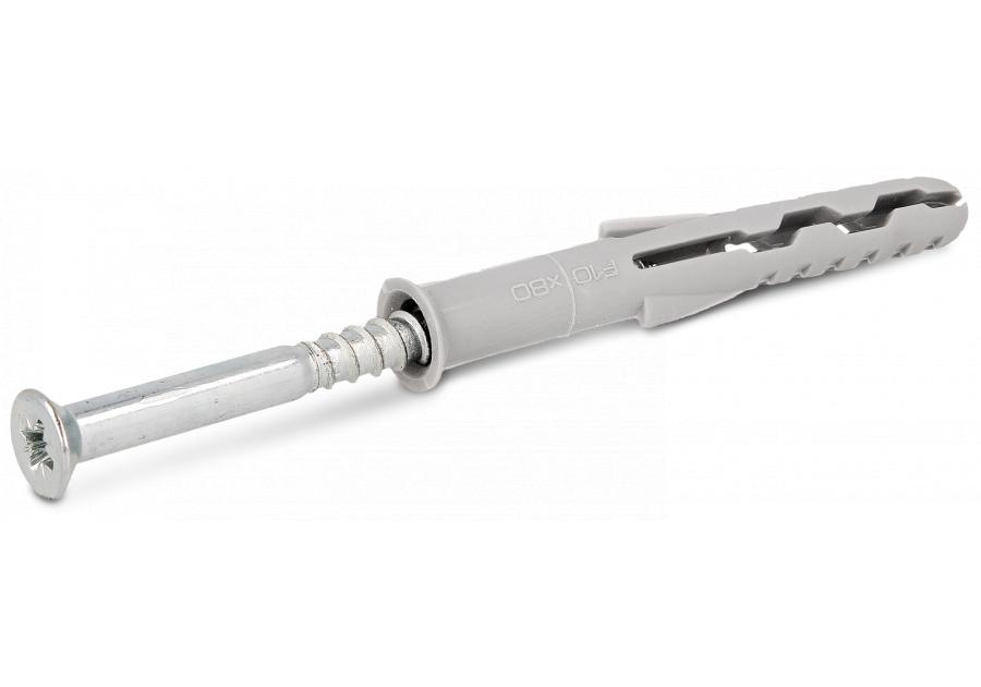 Zdjęcie: Kołek ramowy KKS z krótką strefą rozporu 8x80 mm z wkrętem z łbem stożkowym PZ 50 szt. RAWLPLUG