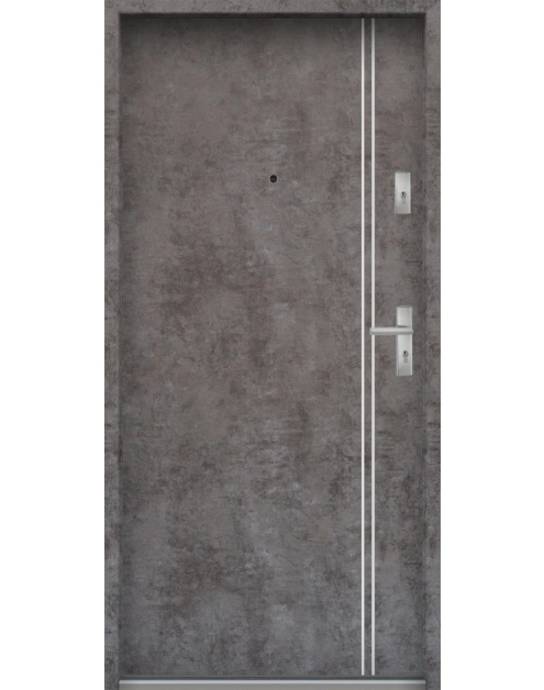 Zdjęcie: Drzwi wejściowe do mieszkań Bastion A-37 Beton ołówkowy 80 cm (NW) lewe ODR KR CENTER