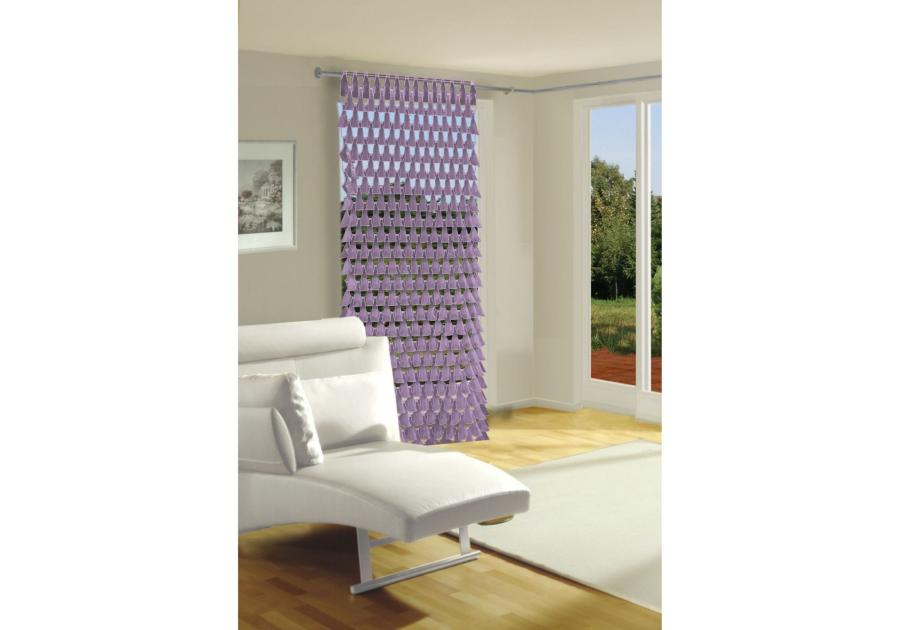 Zdjęcie: Firana dekoracyjna fioletowa 147x245 cm na flexach EUROFIRANY
