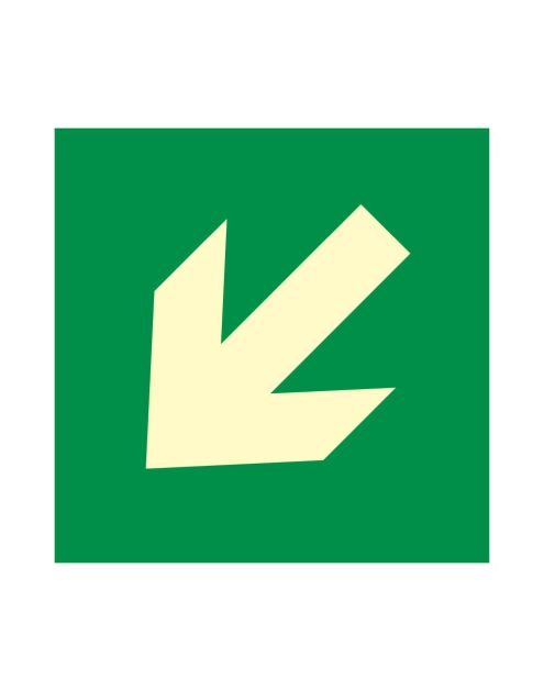 Zdjęcie: Oznaczenie "Kierunek drogi ewakuacyjnej skos" 15x15 cm METRO