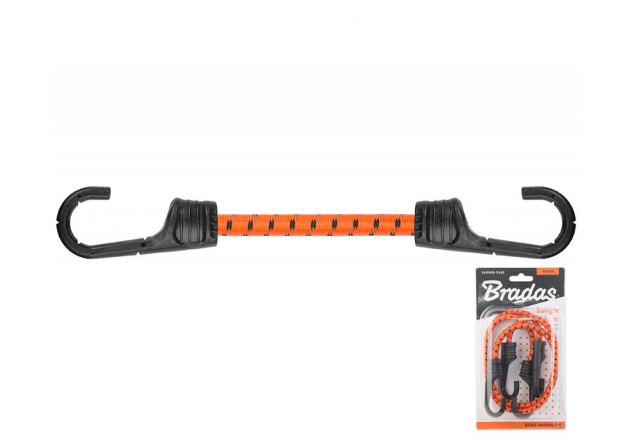 Zdjęcie: Guma elastyczna z hakiem metalowym pokrytym PVC Bungee Cord Hook 60 cm, 2 sztuki BRADAS