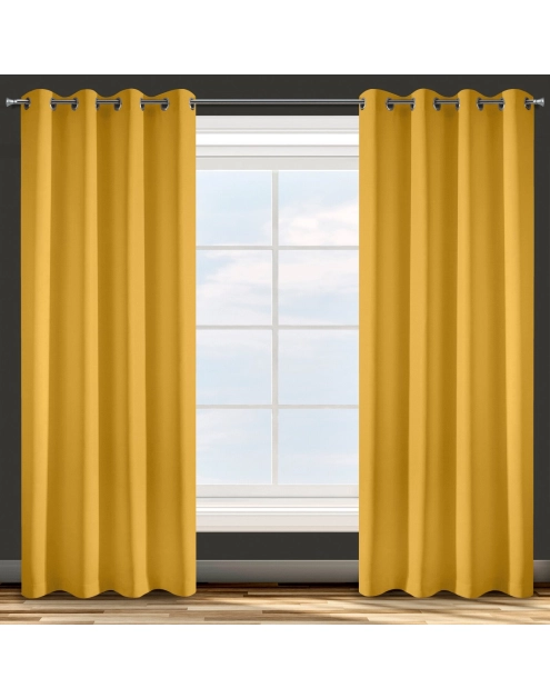 Zdjęcie: Zasłona gotowa D91 Adore 140x250 cm musztardowy EUROFIRANY