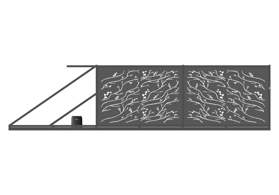 Zdjęcie: Brama przesuwna Melania 4,00 m, 1,50 m, stal ocynk+RAL7016 struktura lewa z automatem POLBRAM