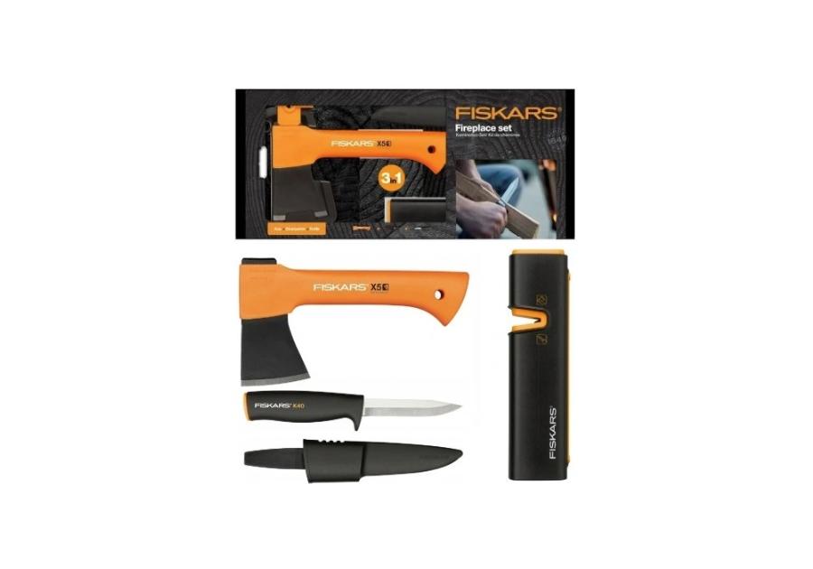 Zdjęcie: Zestaw campingowy siekiera X-series X5 fireplace, nóż, ostrzałka FISKARS