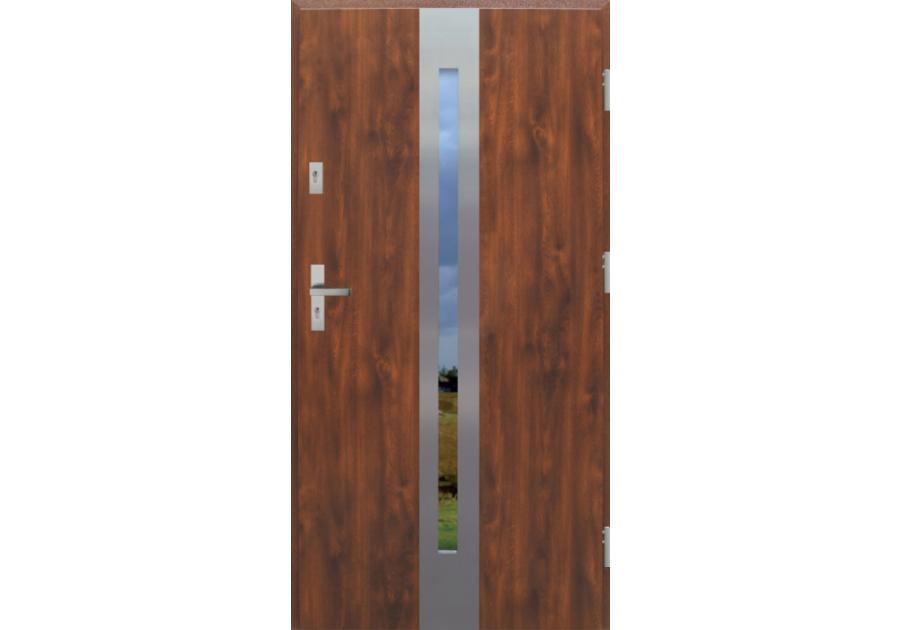 Zdjęcie: Drzwi zewnętrzne stalowo-drewniane Disting Otello 08 Dąb złoty 80 cm prawe KR CENTER