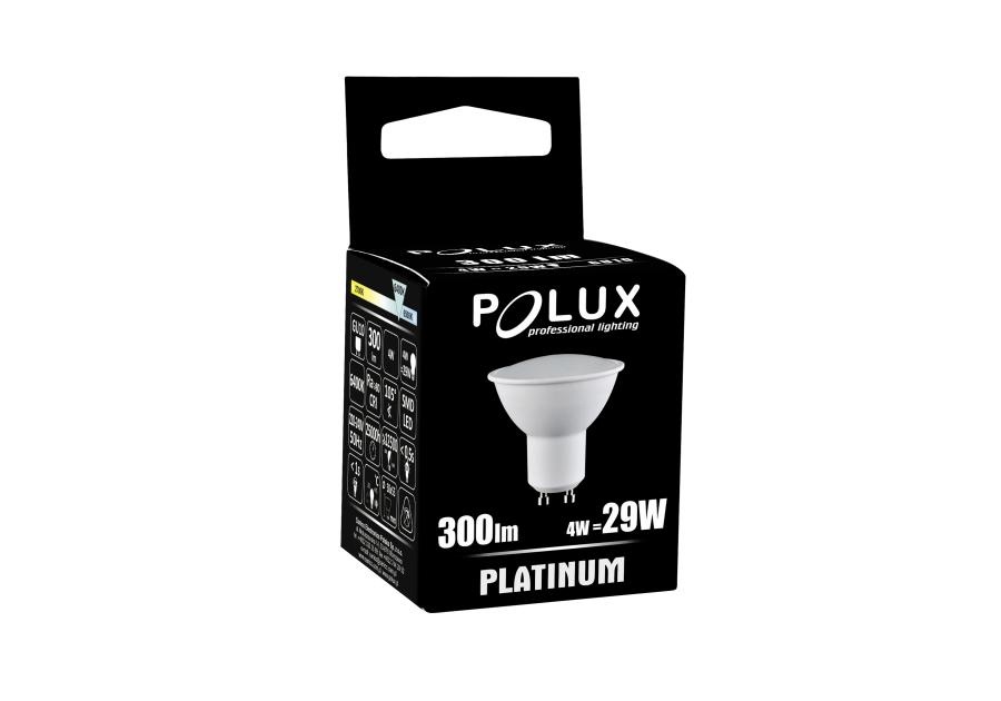 Zdjęcie: Żarówka LED GU10 SMD 3,8 W CW 300 lm Platinum POLUX