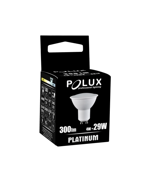 Zdjęcie: Żarówka LED GU10 SMD 3,8 W CW 300 lm Platinum POLUX