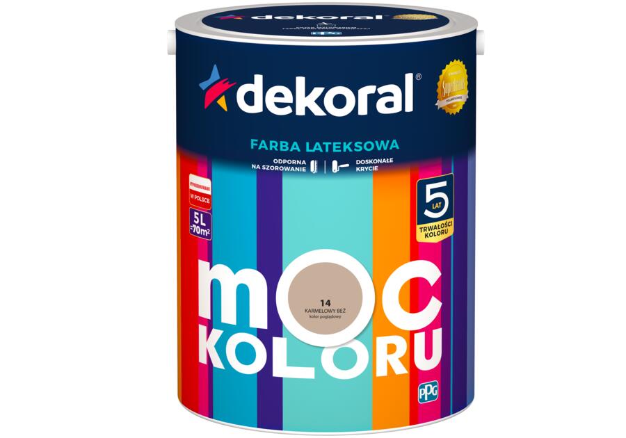 Zdjęcie: Farba lateksowa Moc Koloru karmelowy beż 5 L DEKORAL