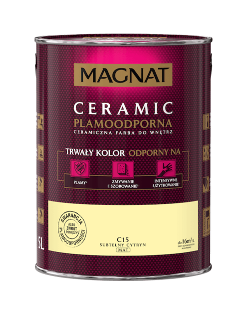 Zdjęcie: Farba ceramiczna 5 L subtelny cytryn MAGNAT CERAMIC