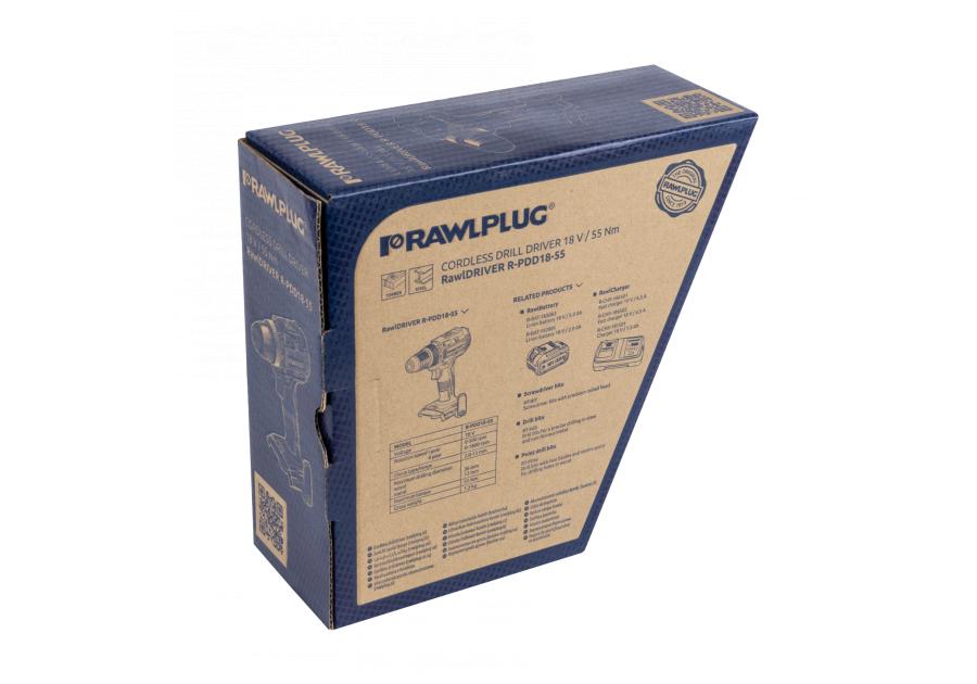 Zdjęcie: Wiertarko-wkrętarka 55 Nm 18 V RawlDRIVER RAWLPLUG