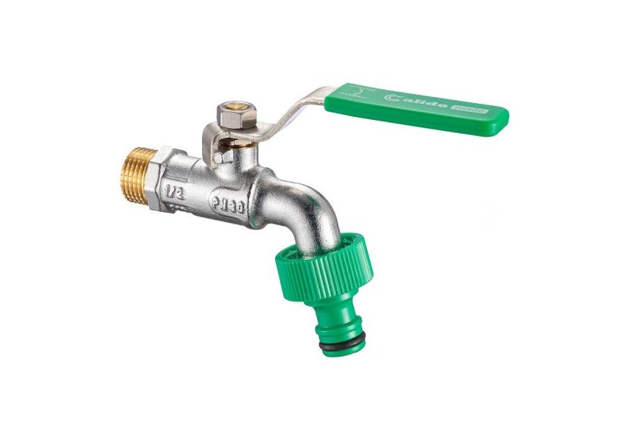 Zdjęcie: Zawór na zawieszce kulowy czerpalny 1/2" szybkozłącze x 15 CALIDO