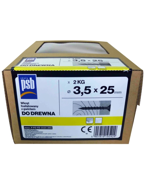 Zdjęcie: Wkręt fosfatowany do drewna 3,5x25 mm - 2 kg SILA