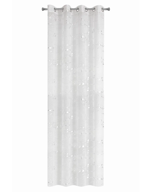 Zdjęcie: Firana Cecily biało-srebrna 135x250 cm na przelotkach EUROFIRANY