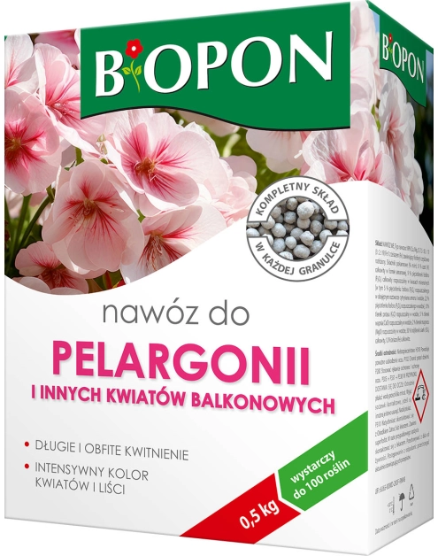 Zdjęcie: Nawóz do pelargonii i innych kwiatów balkonowych 0,5 kg BOPON