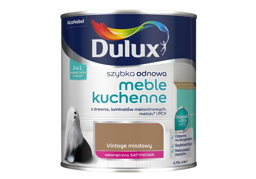 Zdjęcie: Farba Szybka Odnowa Meble Kuchenne vintage miodowy 0,75 L DULUX