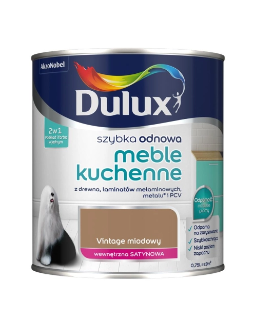 Zdjęcie: Farba Szybka Odnowa Meble Kuchenne vintage miodowy 0,75 L DULUX