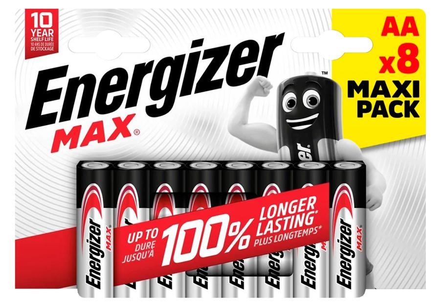 Zdjęcie: Baterie alkaliczne MAX LR6/AA 8 sztuk ENERGIZER