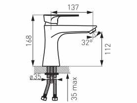 Bateria umywalkowa stojąca Algeo Square FERRO