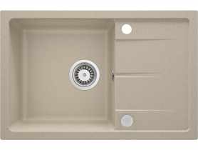 Zlewozmywak Leda piaskowy granit 1K Z/O 670x440x164, 3,5", osprzęt space saver DEANTE