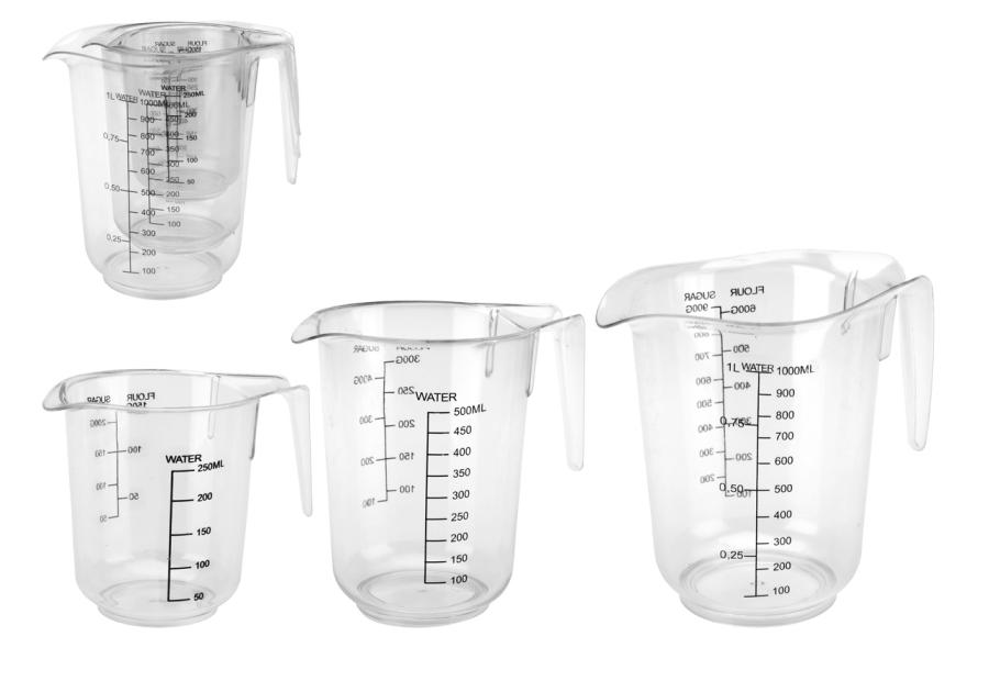 Zdjęcie: Dzbanek z miarką zestaw 3 sztuk 0,25L, 0,5L, 1L 50241 RAVI