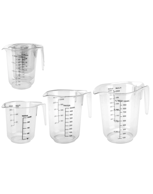 Zdjęcie: Dzbanek z miarką zestaw 3 sztuk 0,25L, 0,5L, 1L 50241 RAVI
