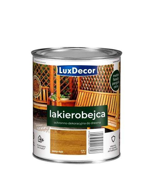 Zdjęcie: Lakierobejca do drewna 0,75 L jasny dąb LUXDECOR